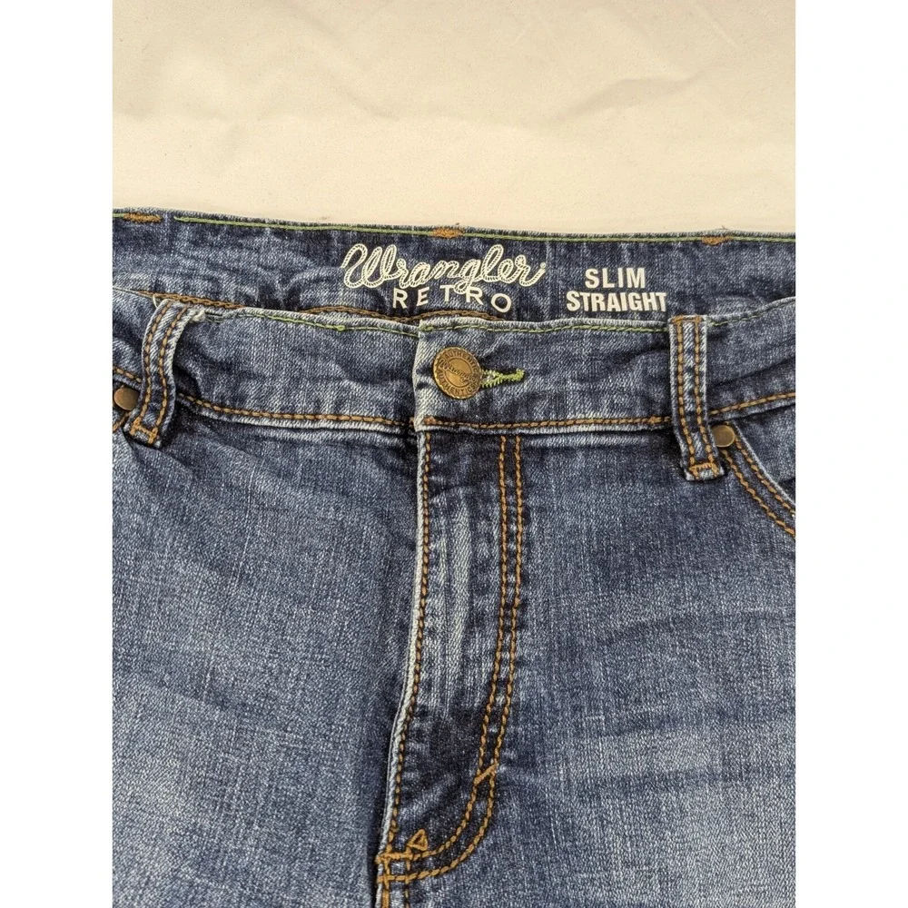 Wrangler Retro Slim Boot Cut 36x32 (35x34 Tag) Dark Wash‎  Jeans Western Rodeo